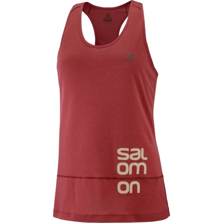 Tank Top Salomon Cross Run Estampados Mujer Rojos | MX YJMH508